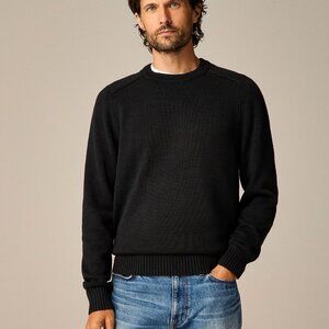 J Crew Black NWT 100% Cotton Crew Neck Sweater Mens Size M Classic, Old Money